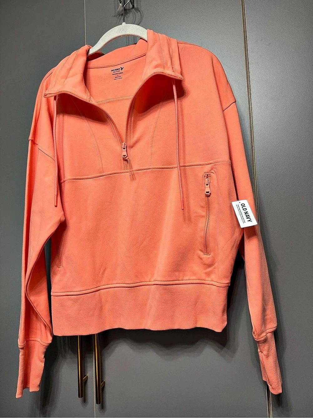 Old Navy Active Dynamic Fleece 1/4-Zip Pullover 1/4-Zip Pullover Orange Large